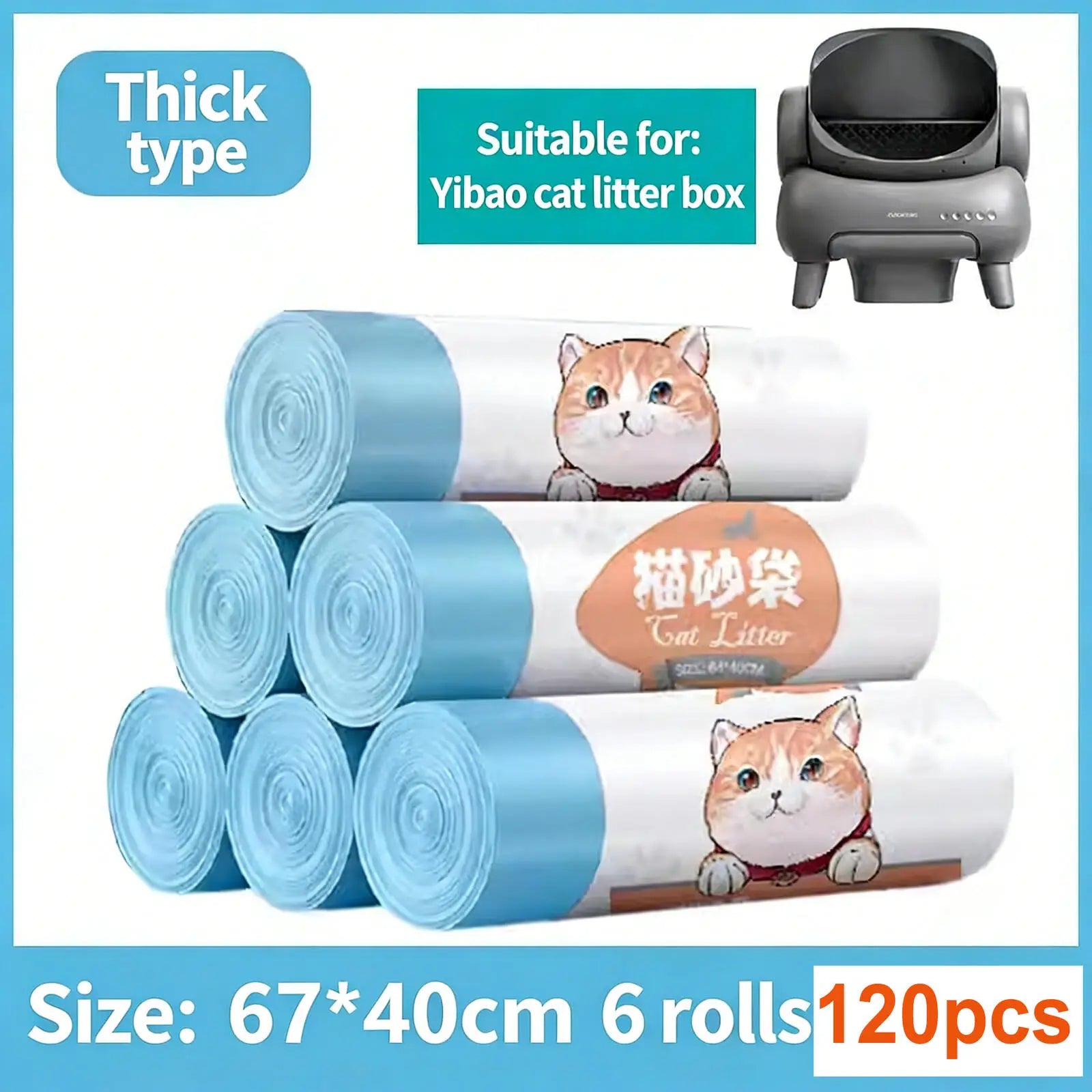 Self-Cleaning Litter Box Liner Bags — Thick & Leak-Proof