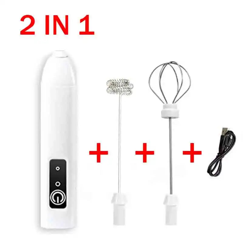 Electric Milk Frother — 3-Speed USB Handheld Foam Maker