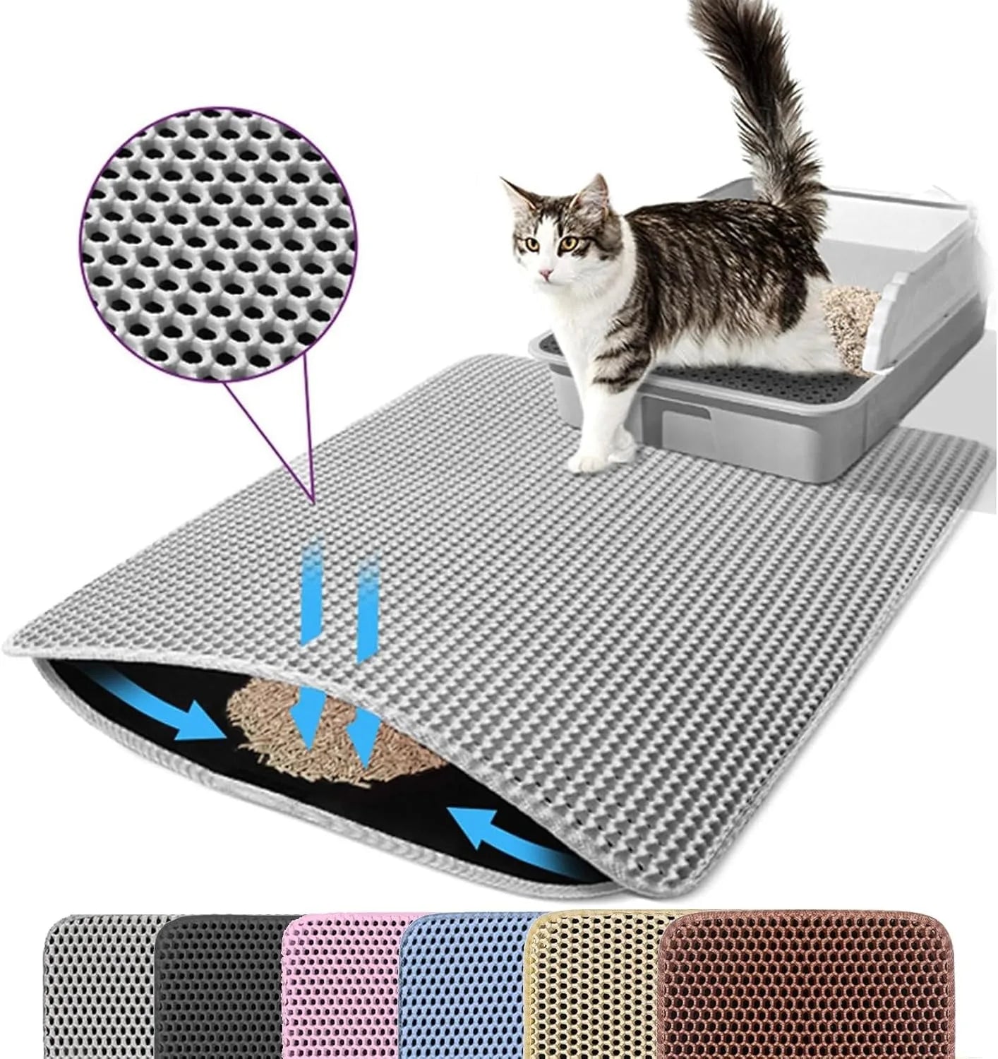 Double-Layer Cat Litter Mat — Waterproof Non-Slip Trapper
