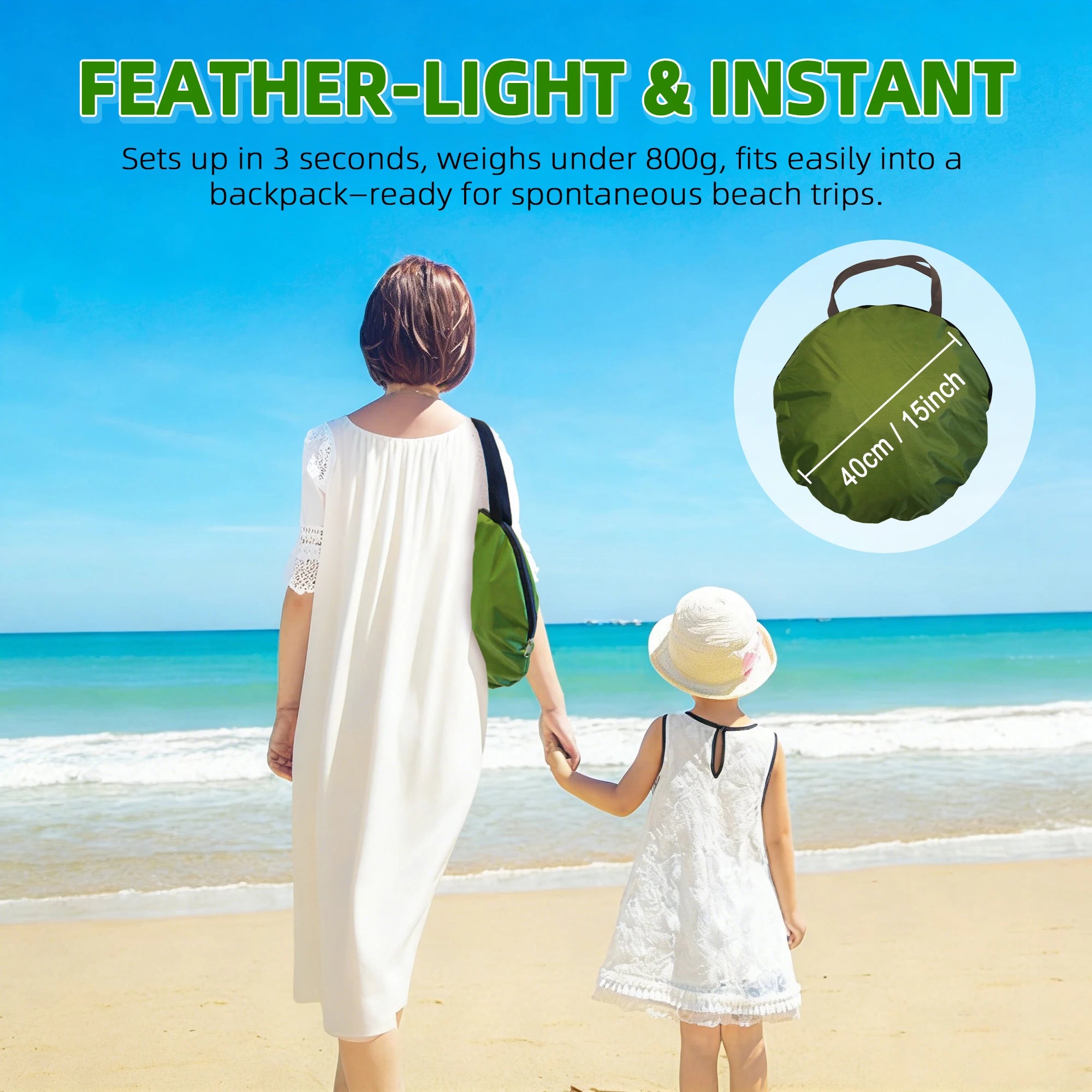 Pop-Up Beach Tent — UV-Resistant Waterproof Sun Shade Shelter