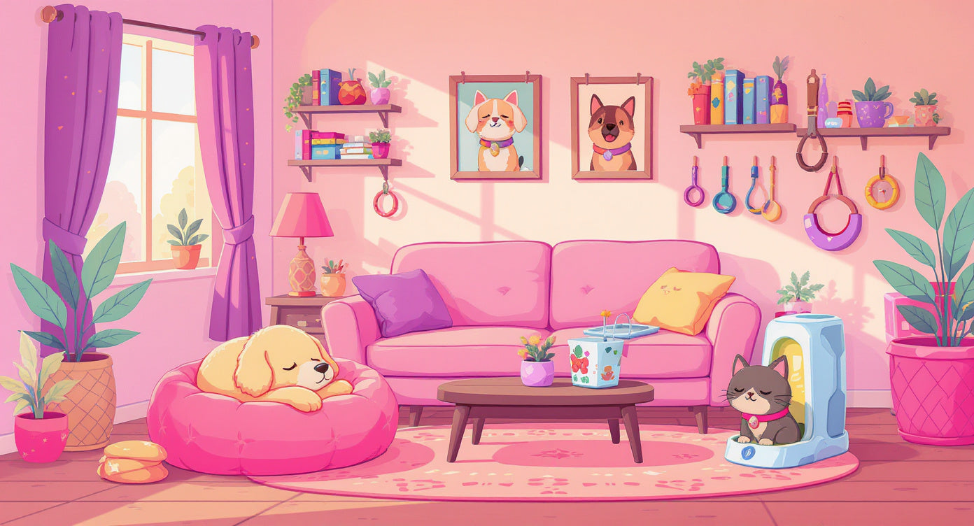 XaeSells hero banner option 1 — cartoon pets dopamine decor